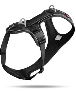 Curli BELKA COMFORT GESCHIRR, perfekte Anpassung an die Anatomie des Hundes, würgefreie Halszone) schwarz, braun (XS, S, M, L)