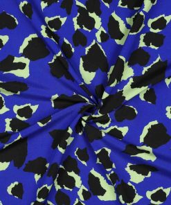 Viskose Leo Musterung Blau / Gelb