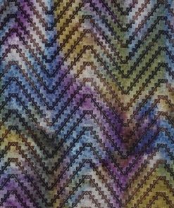 Baumwollstoff, Zick Zack Musterung Lila – handgebatikt!