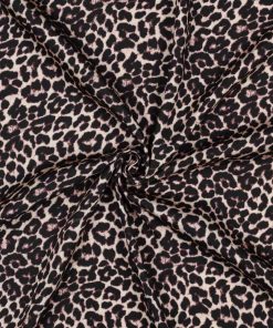 Viskose Satin – Leomusterung Braun Schwarz