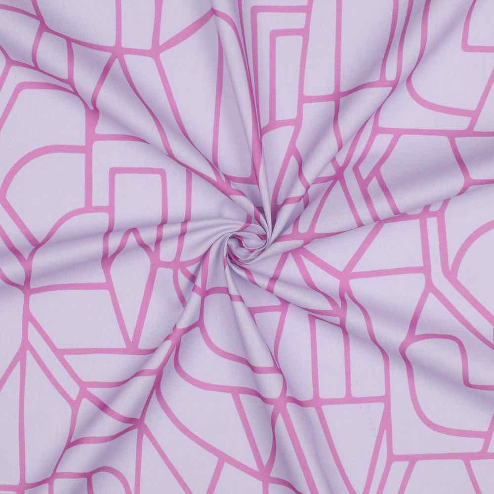 Batist, Baumwolle, Voile, grafische Musterung Lila Flieder – Bild 2