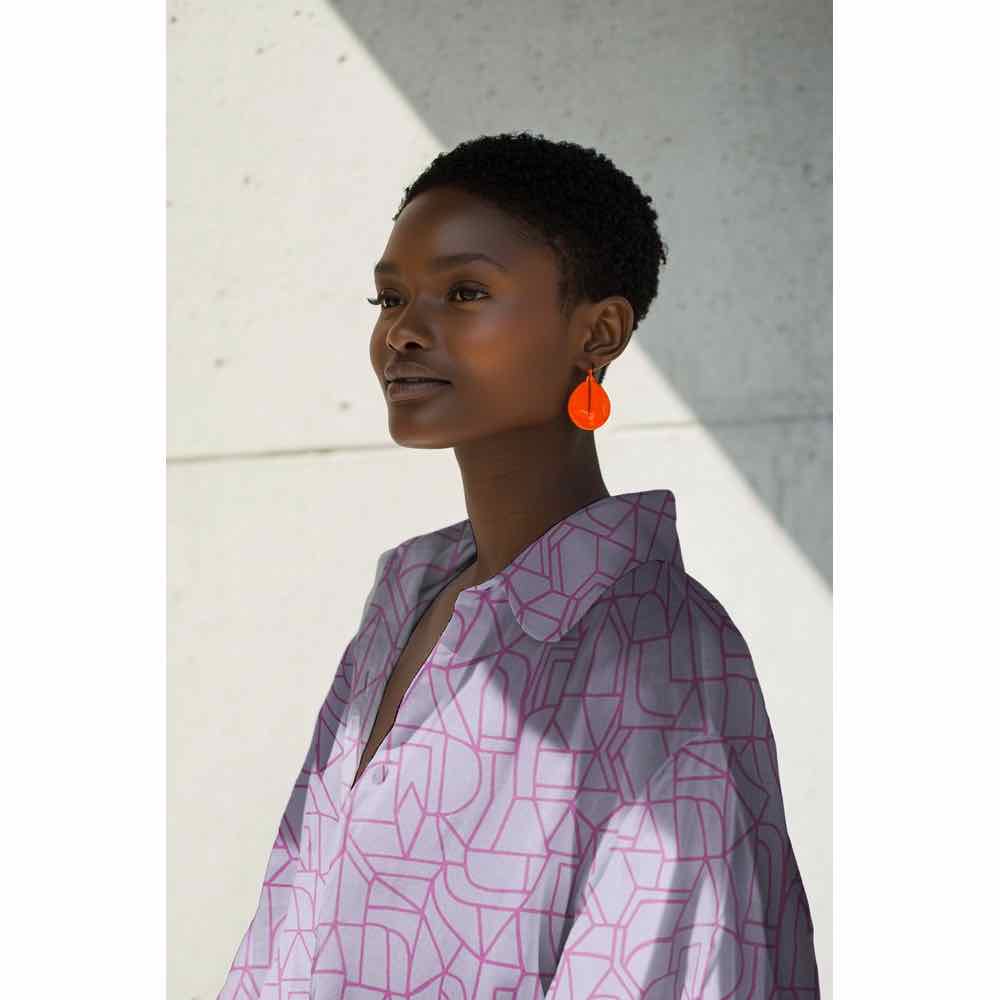 Batist, Baumwolle, Voile, grafische Musterung Lila Flieder – Bild 4