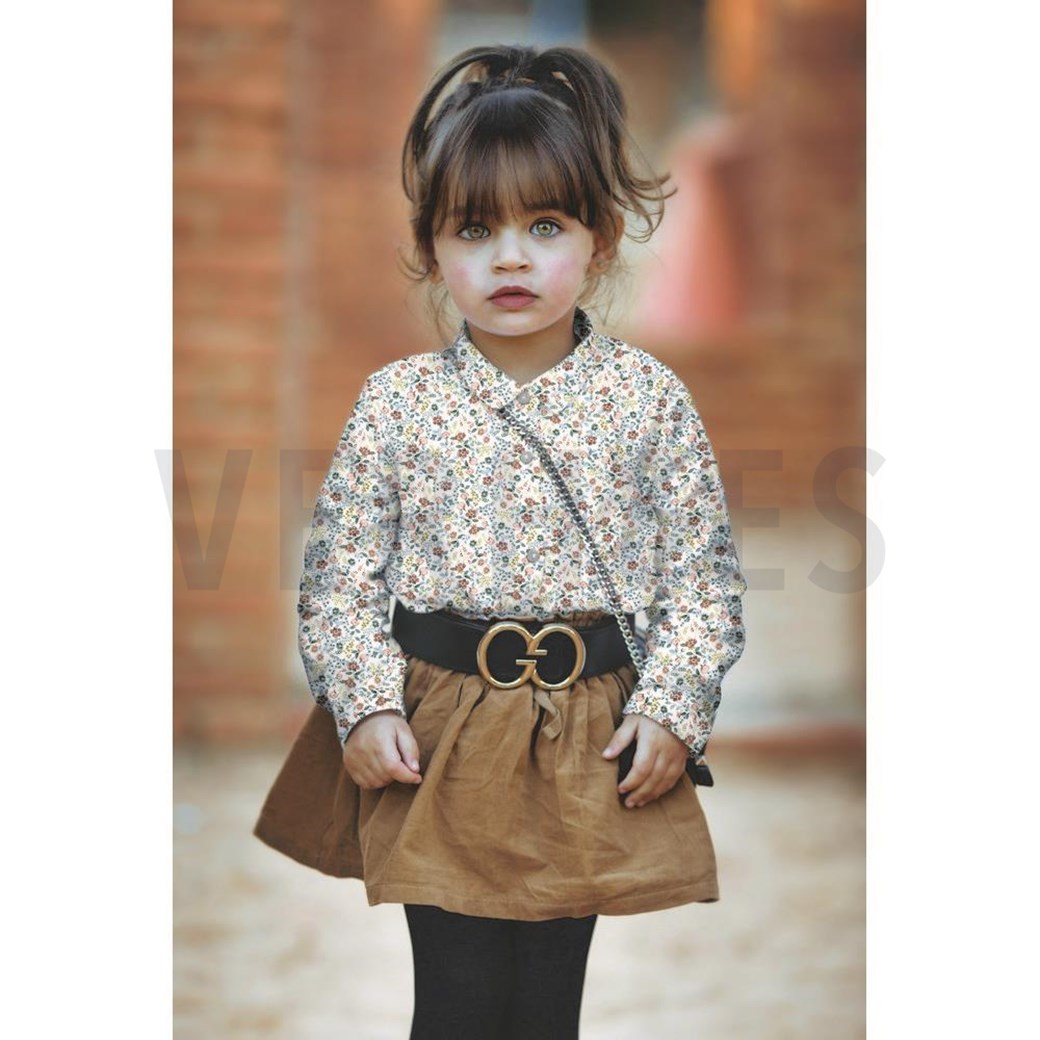 Baumwollstoff, kleine Blumen Beere / Rost auf Weiß – Organic Cotton – Bild 3