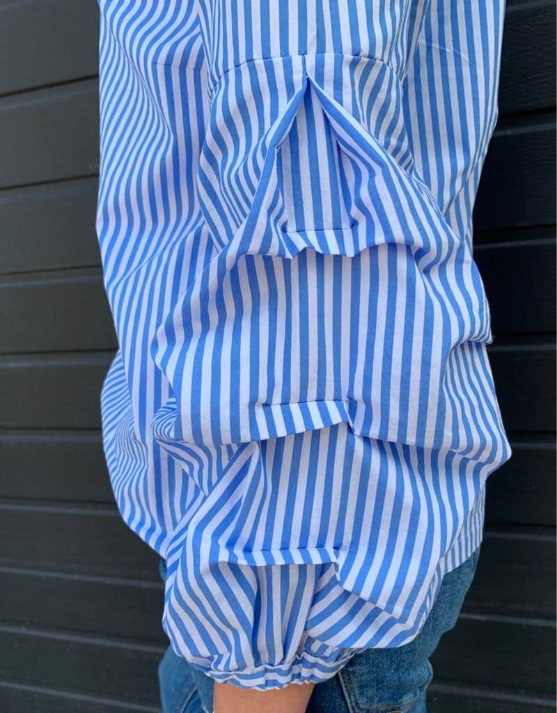 Baumwolle, Streifen Dunkelblau/Weiß – Baumwollstretch – Bild 6