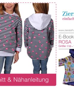 Jerseyshirt mit und ohne Kapuze “ROSA”, Gr. 110 – 152 – inkl. 2 Schnittmuster [Digital]