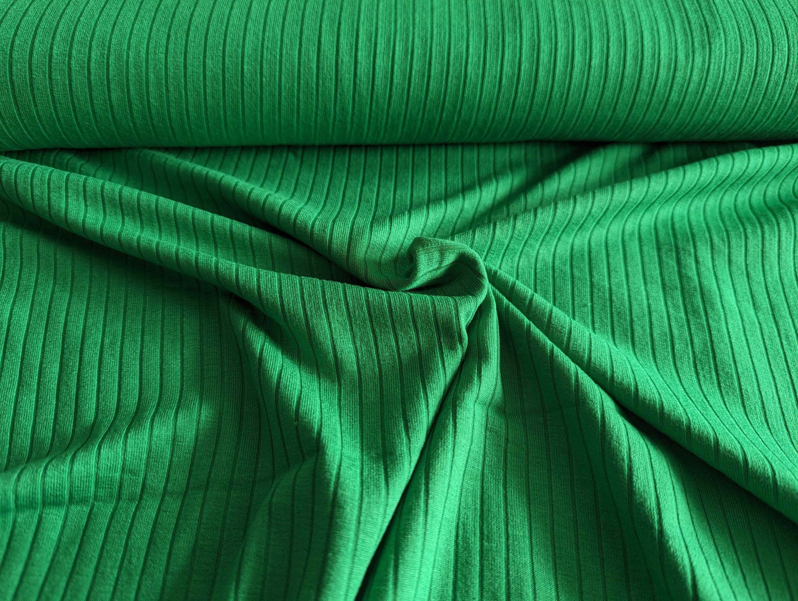 Jersey, weicher Rippenjersey, Grasgrün – Bild 6