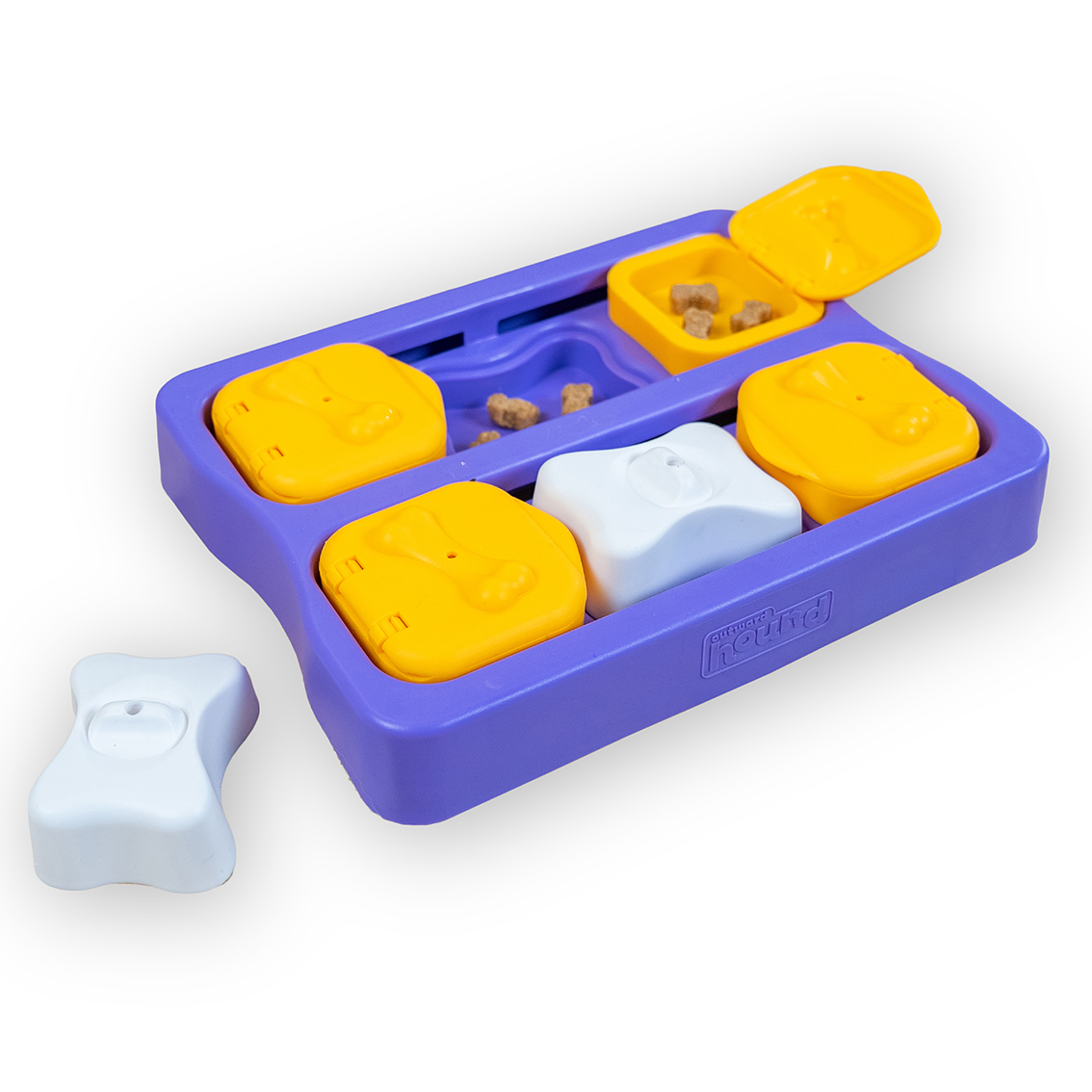 Intelligenzspielzeug Dog Brick Nina Ottosson Hundespielzeug, zum Schieben und mit Klappfächern, bpa-frei (Level 2), purple, 22cm – Bild 3