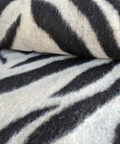 Wollstoff, Zebra Schwarz / Ecru