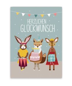 Nellie&Finn – Postkarte „HERZLICHEN GLÜCKWUNSCH“