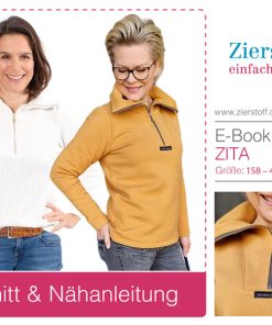 Pullover mit Troyer Kragen “ZITA”, Gr. 158 – Damengr. 46 [Digital]