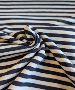 Jersey, Serie Maritim, mittlere Breite, Streifen Blau / Weiß