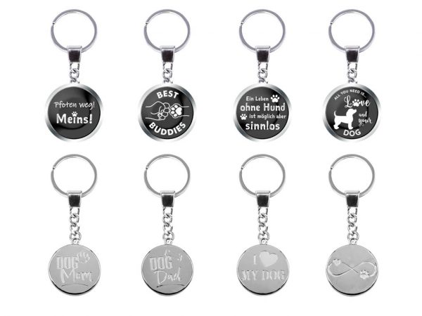 Schlüsselanhänger, aus Metall (verschiedene Hunde-Motive/Rassen) – Bild 3