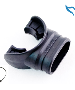 Poseidon Mundstück Cyklon alte Form schwarz 2. Stufe mit Spannband Atemregler