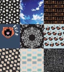 Baumwollstoff, Patchwork Panel mit 21 aufgedruckten Motiven – für Jungs