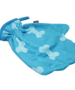 Rukka Pets, Waschhandschuh (ideal für unterwegs), blau Knochen