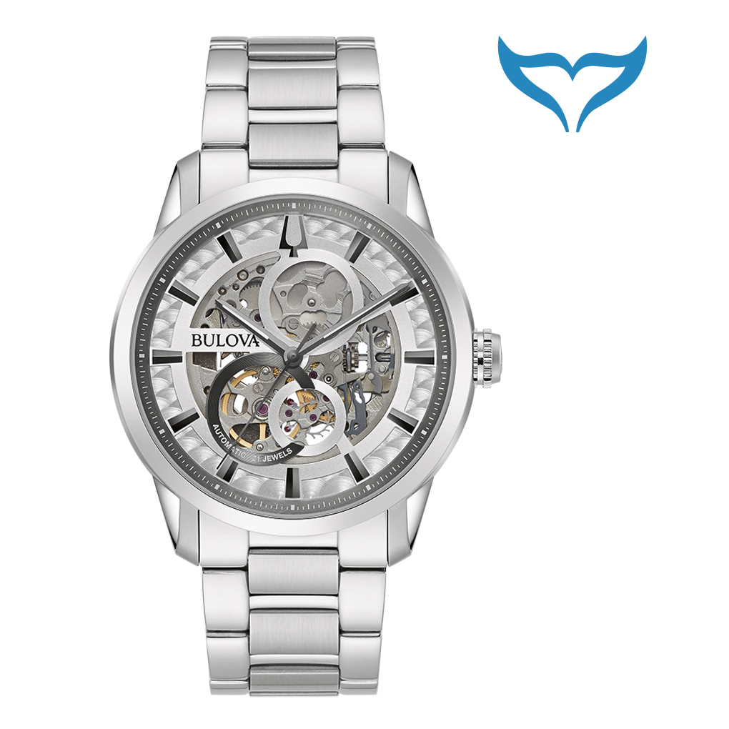 Bulova Classic 96A267 Armbanduhr Automatik 3 bar Glasboden Sutton Kollektion