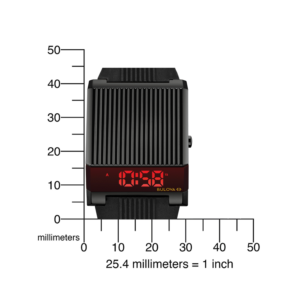 Bulova Computron Digital 98C135 Armbanduhr 3 bar Tag Datum schwarz Limited Edition – Bild 5