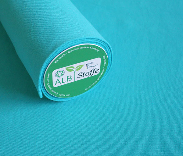 Bio Bündchenware, Türkis, Alb Stoffe – Bild 3