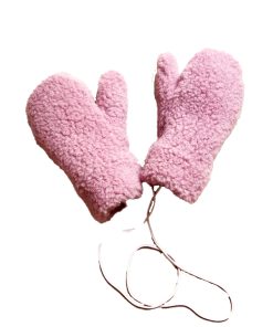 Alwero – Handschuhe „GULLY JUNIOR“ mit Band, VENETIAN PINK, Biowolle Ultra Light