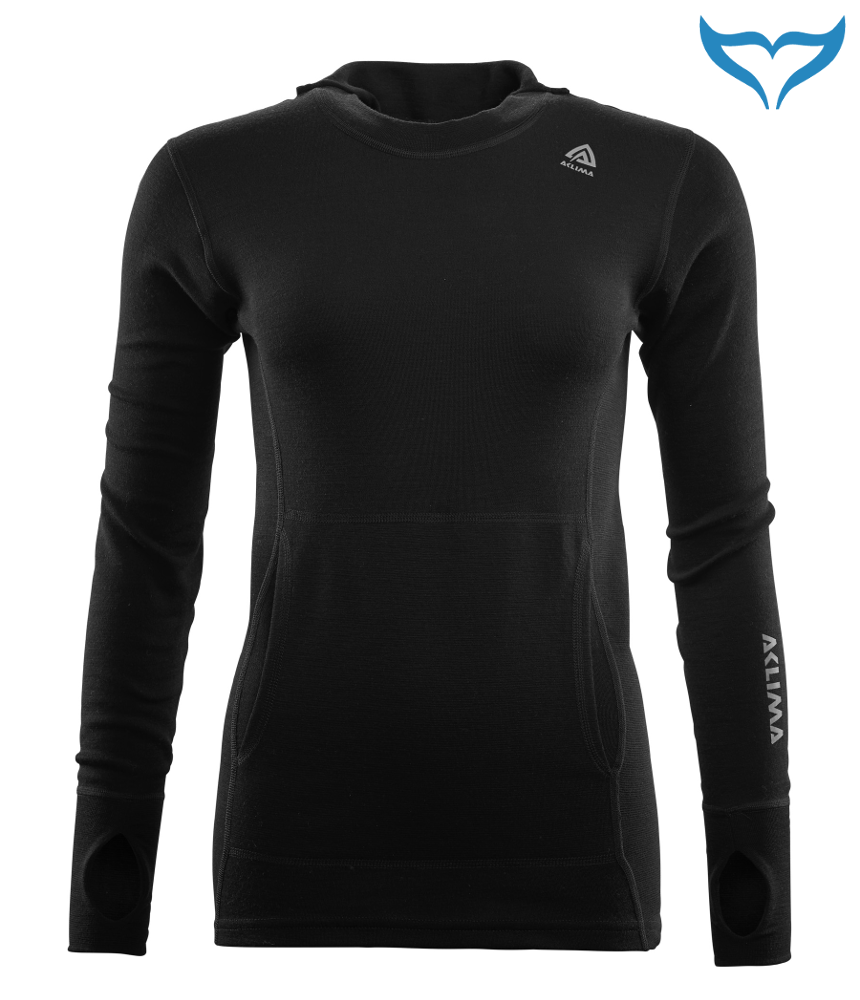 Aclima Warmwool Hood Sweater jet black Merino Wool 200 M L XL 2XL Damen Woman Ne – Bild 2