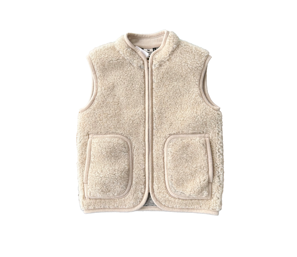 Alwero – Bodywarmer RUDI Junior, Sand Brown, Biowolle – Bild 3