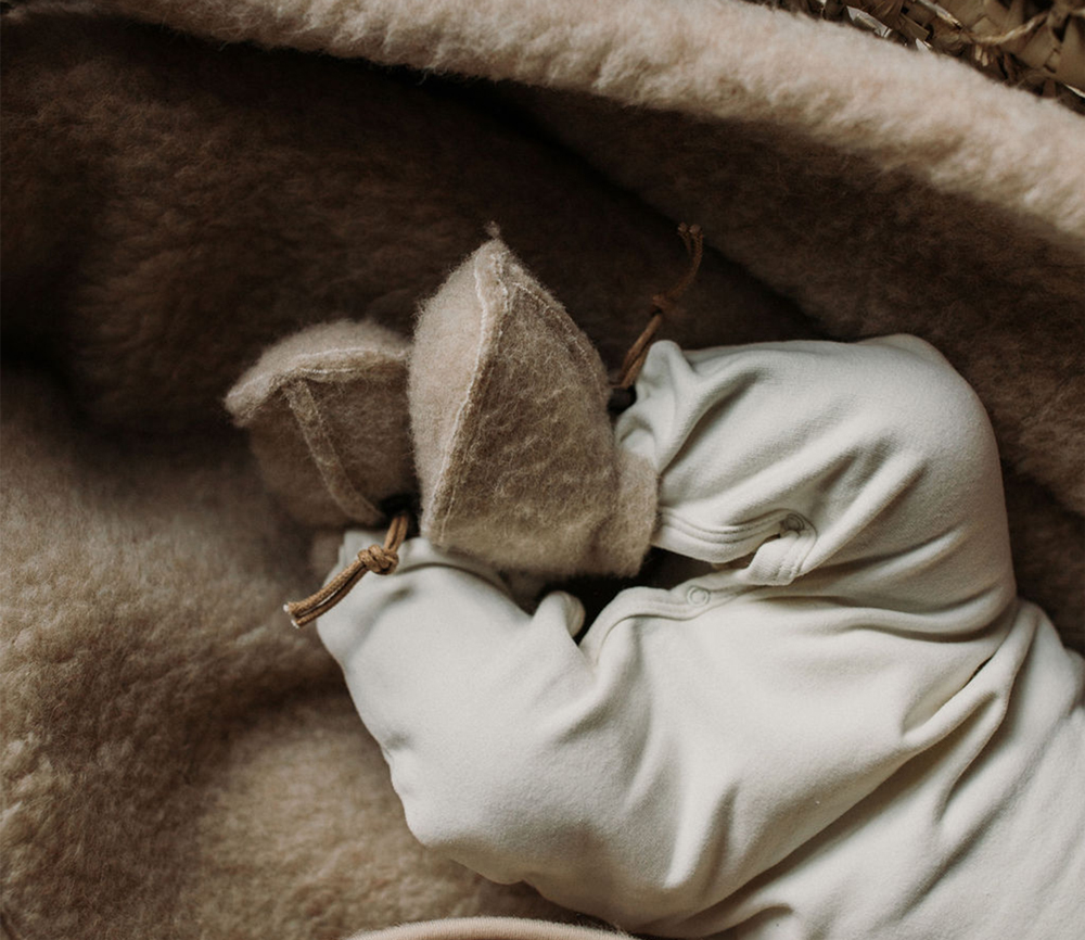 Alwero – Schühchen Baby, Emo Wool, Beige, Biowolle – Bild 3