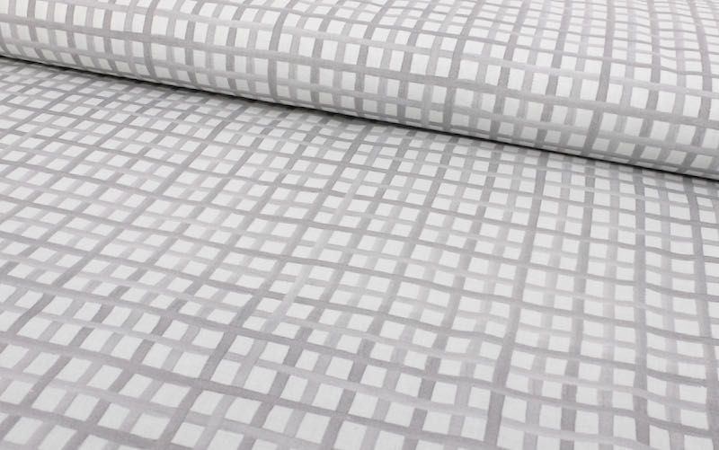 Baumwollstoff, Karomuster Grau / Weiß – Bild 2