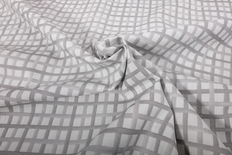 Baumwollstoff, Karomuster Grau / Weiß – Bild 3