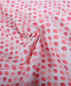 Baumwollstoff, Punkte in Rot / Rosa