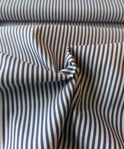 Baumwolle, Streifen Dunkelblau/Weiß – Baumwollstretch