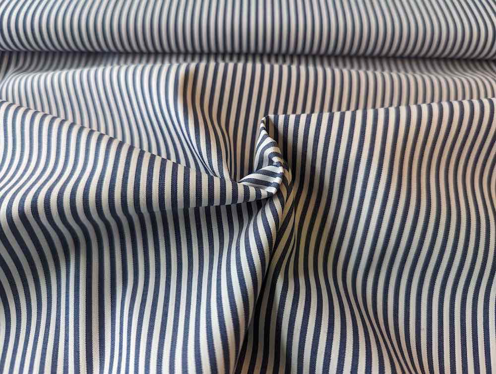 Baumwolle, Streifen Dunkelblau/Weiß – Baumwollstretch – Bild 3