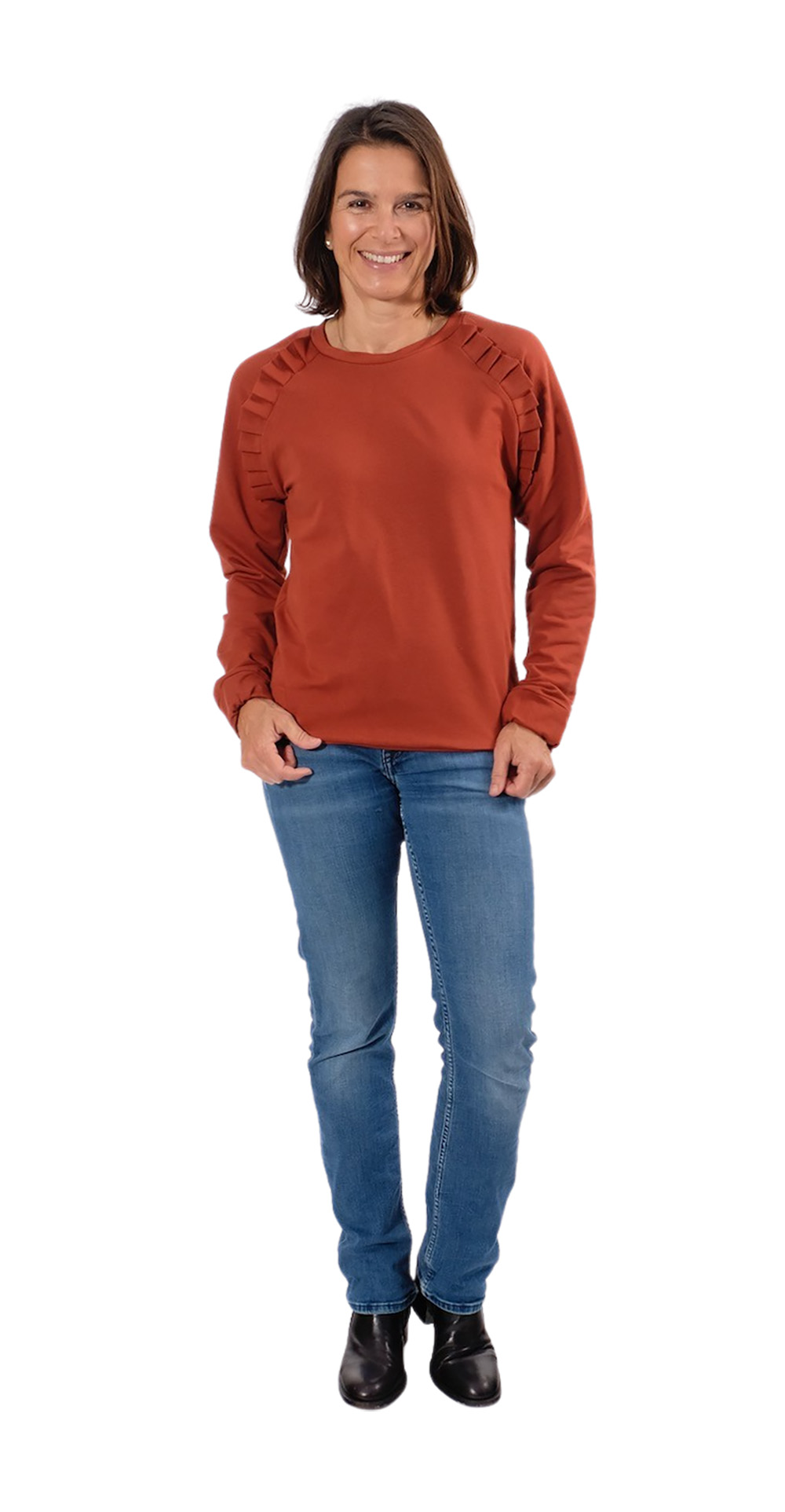 French Terry, unifarben Terra, Sweatshirtstoff – Organic Cotton – Bild 7