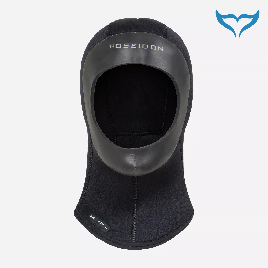 Poseidon Kopfhaube Black Line Neopren 5mm schwarz Manschette Hood Größe S M L XL – Bild 2