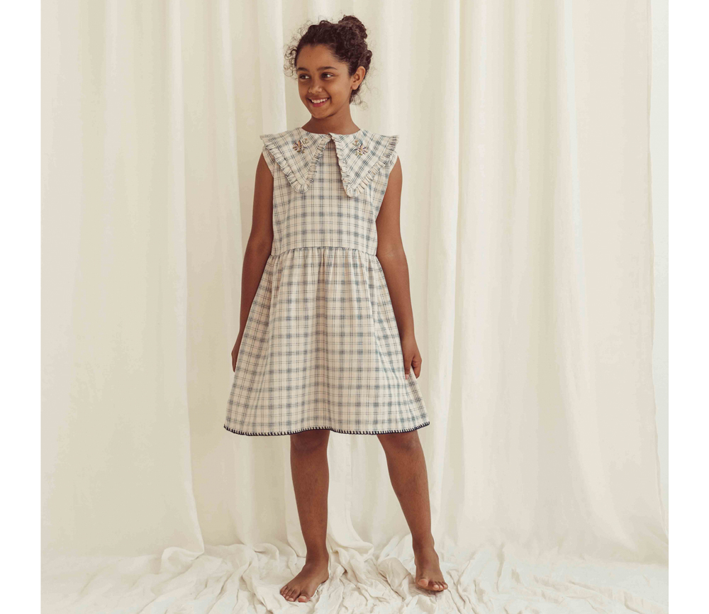 LIILU – Kleid „CAMILA“, check, Biobaumwolle