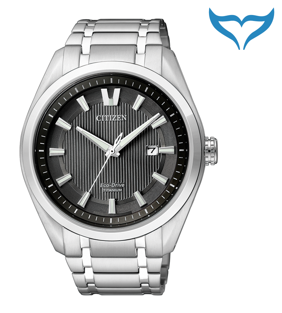 Citizen Super Titanium Herren Armbanduhr AW1240-57E Saphir Eco-Drive Herrenuhr
