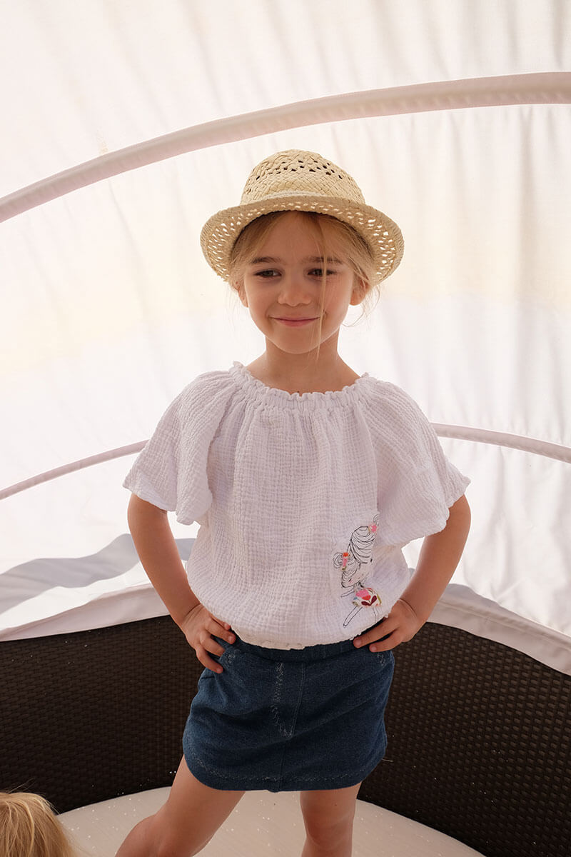 Gauze, Musselin – Double Gauze Grau mit weißen Punkten – Bild 7