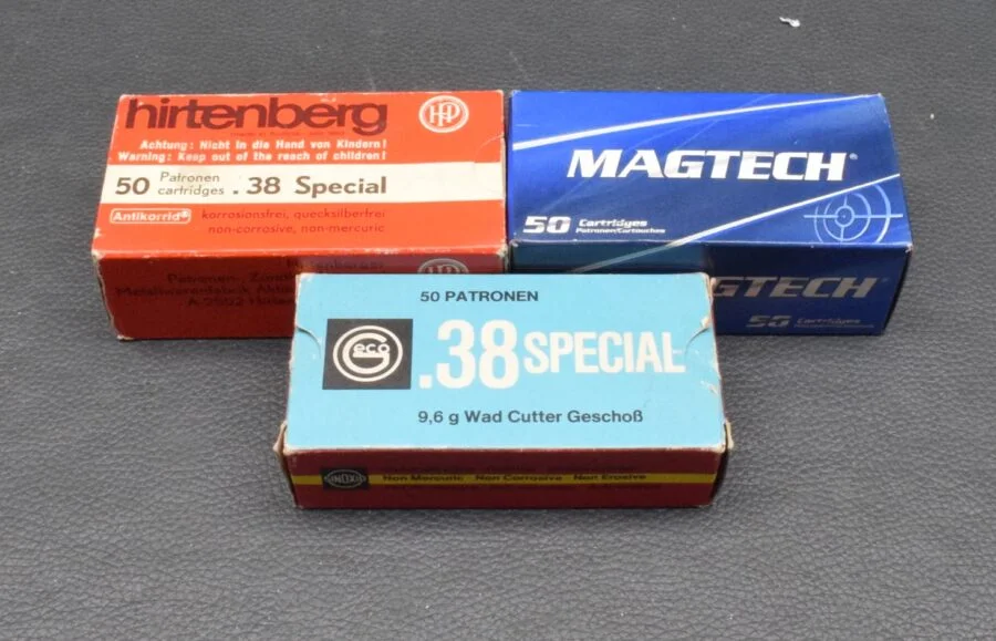 150 Patronen, Konvolut, Hirtenberger/Magtech/Geco, .38 Spec., 9,6/10,24g/148/158gr, zum Sonderpreis!