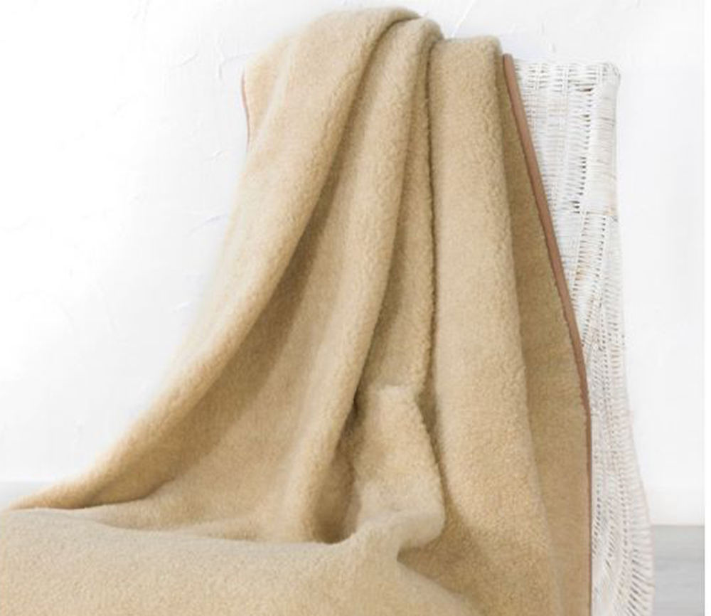 Alwero – Decke TUMBLER Biowolle, Beige