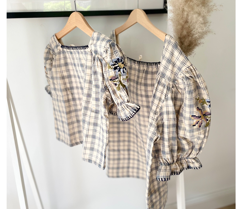 LIILU – Bluse „ESTELLA“, check, Biobaumwolle (4J.)