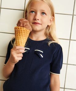 FUB – T-Shirt mit Schleife, navy, Biobaumwolle