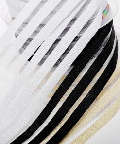 Glitzer Gummiband mit 3 Streifen, 3 Meter, verschiedene Farben – 5 cm breit