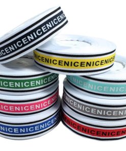 Ripsband, Fashion Band, “Nice” Print, 30 mm Breite – 5 Meter