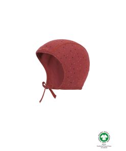 Soft Gallery – Mütze Hattie, Barn Red, AOP Trio Dotties, Bio Baumwolle