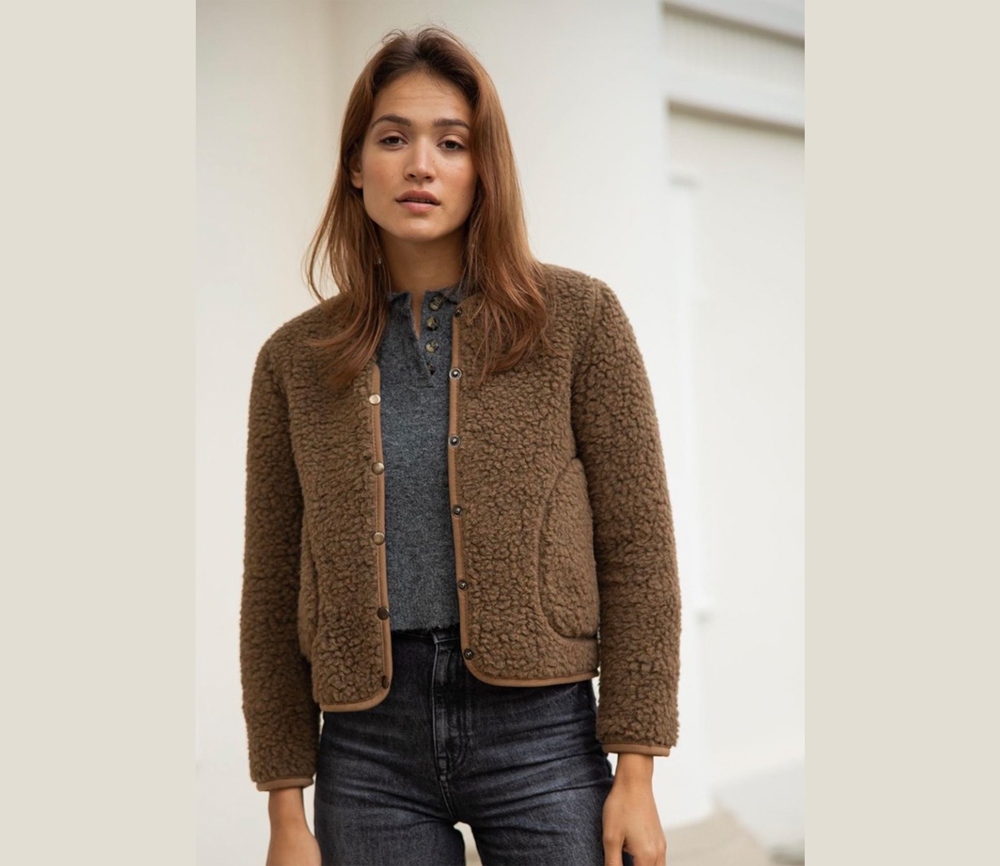 Alwero – Jacket Women KALLY, Biowolle, ENGLISH TEA – Bild 7