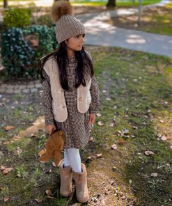 Bodywarmer Alpen Junior, Biowolle, ENGLISH TEA