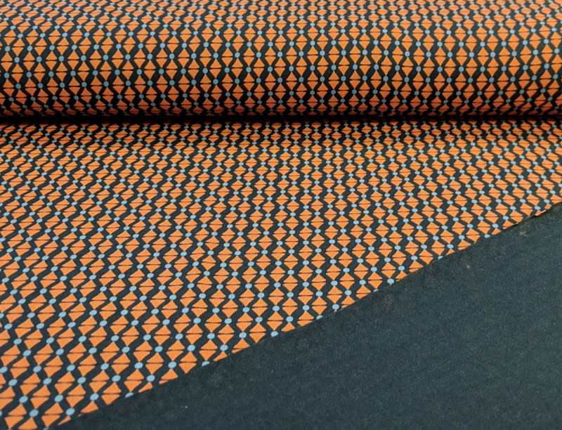 Jersey, grafisches Muster Blau / Braun / Marine – Bild 3