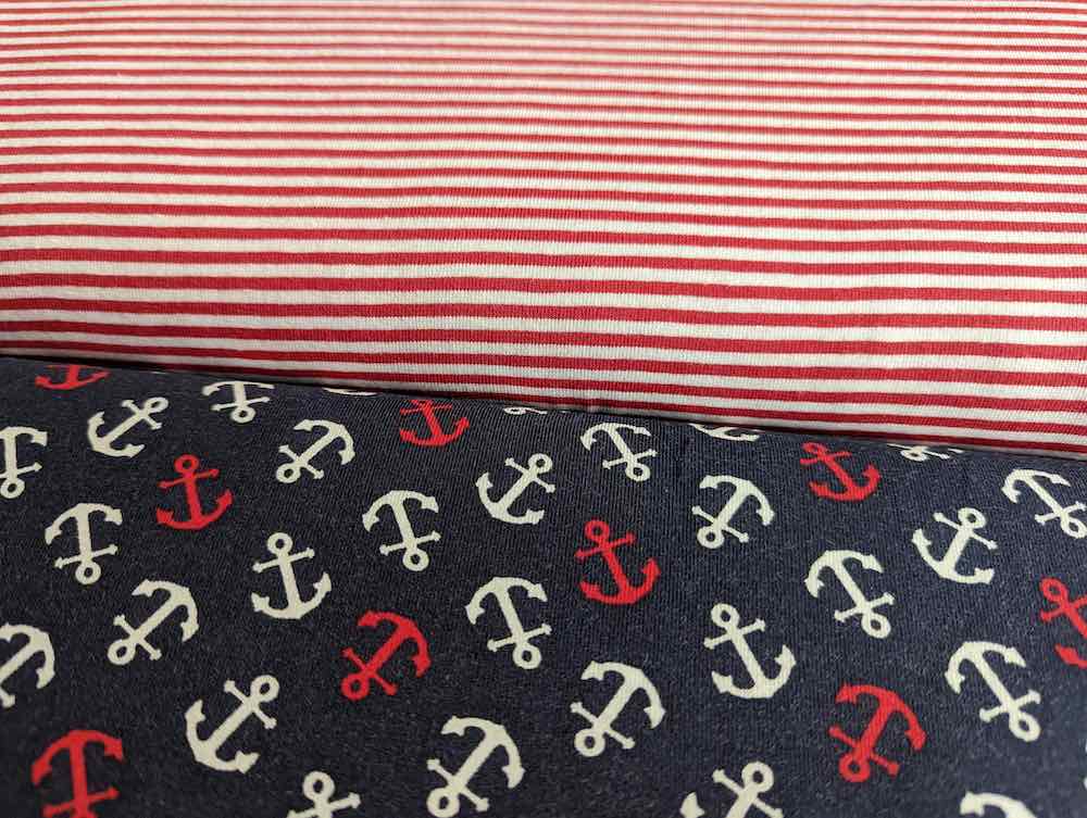 Jersey, rote Anker auf Weiß mit blauen Streifen – Bild 5