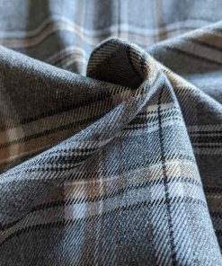 Weich fallendes Mischgewebe, Karomuster Grau / Beige