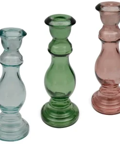 Kerzenständer Glas 3 Farben