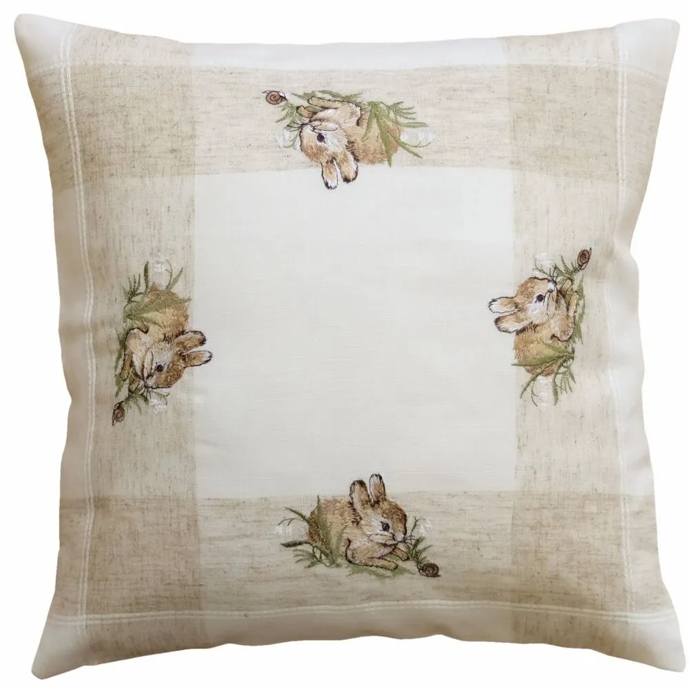 Kissenbezug Kissenhülle Heimtextilien Osterhasen Leinenoptik 40×40 cm – Bild 2
